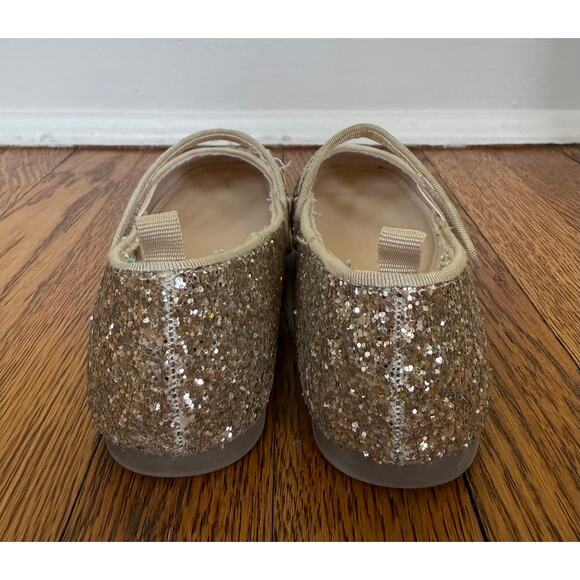H&M Girls' Gold Glitter Mary Jane Flats Size 13.5 Little Kid - Picture 5 of 7